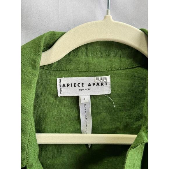 Apiece Apart Alessandra Sarong Green Shirt Dress Size 4 with Fabric Pull - Picture 5 of 7